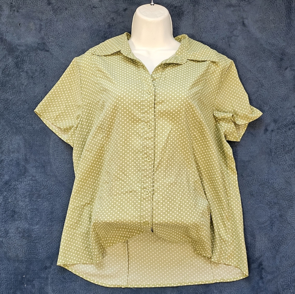 Covington Green Polka Dot Button Down Shirt